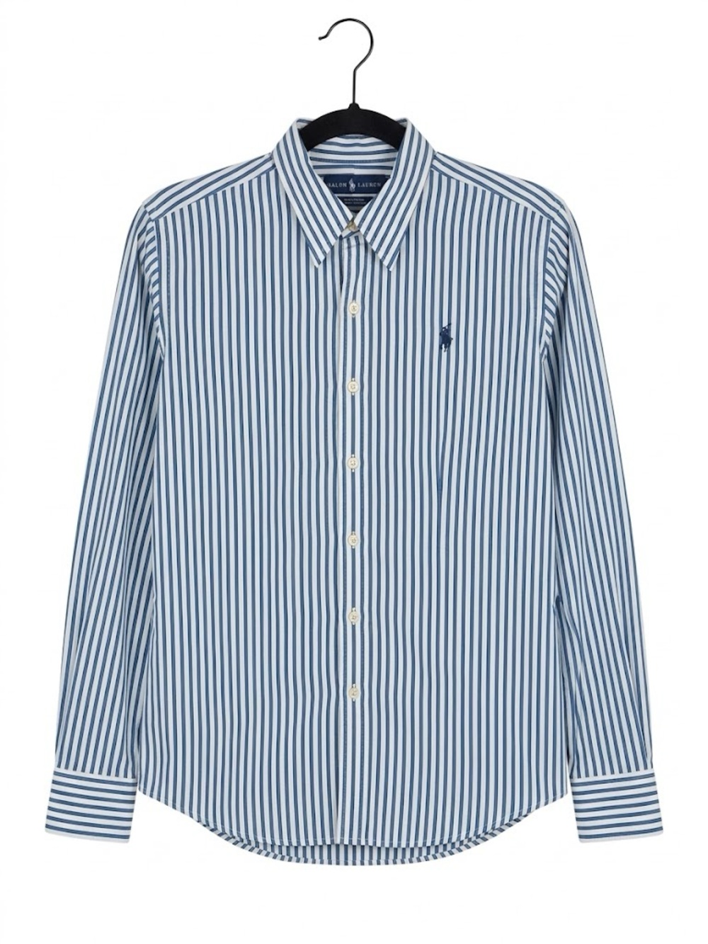 Ralph Lauren Blue and White Striped Button Down Shirt size 10